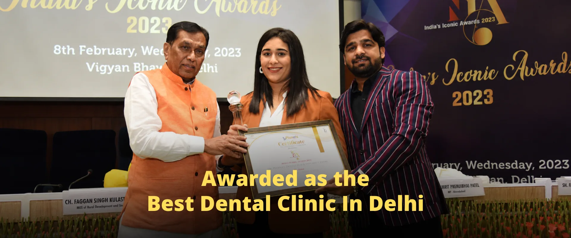 Dr. Prerna receiving an award